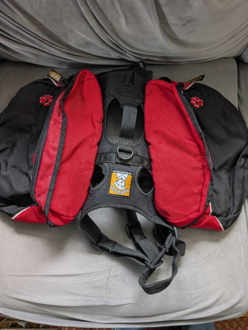 RuffWear Red and Black Dog Backpack Harness